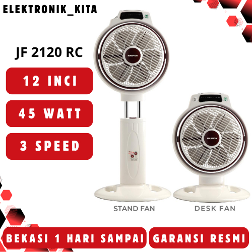 MASPION KIPAS ANGIN BERDIRI 12 INCI JF-2120RC JF2120RC JF 2120 RC DESK STAND FAN MURAH GARANSI RESMI