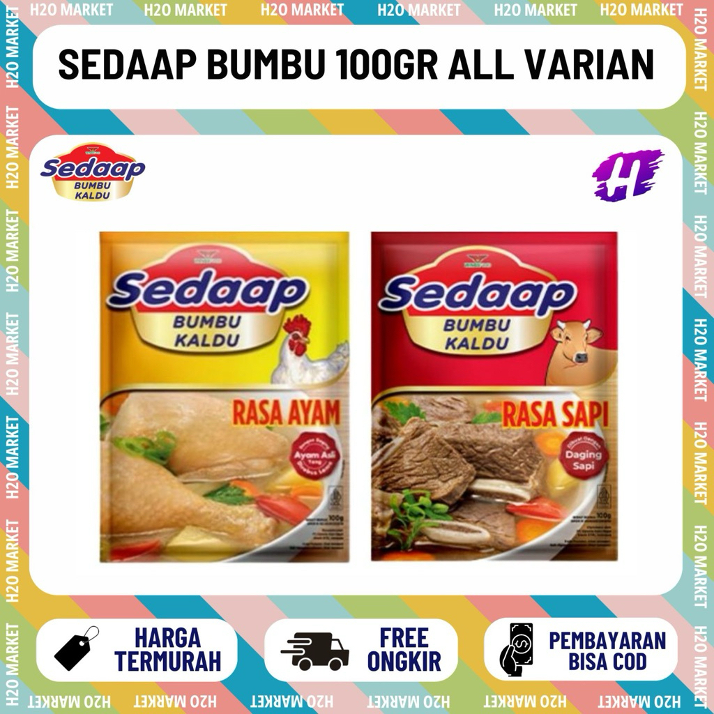 SEDAP SEDAAP BUMBU KALDU RASA AYAM SAPI 100 GRAM PENYEDAP WINGSFOOD SOP IGA BUMBU MASAK 4000 ECERAN 
