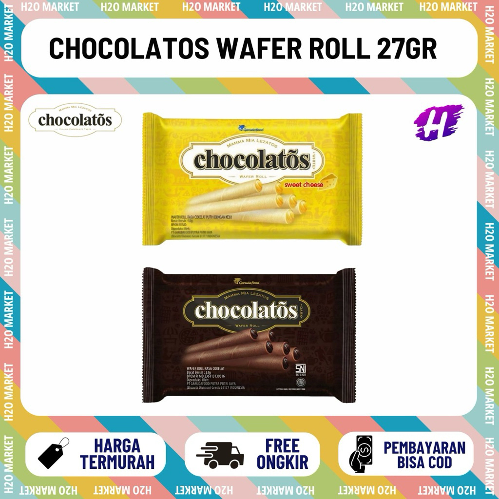 CHOCOLATOS MINI WAFER STICK ROLL 27 GRAM DARK CHOCOLATE KEJU ECERAN 2000 SNACK MAKANAN RINGAN MINI 1