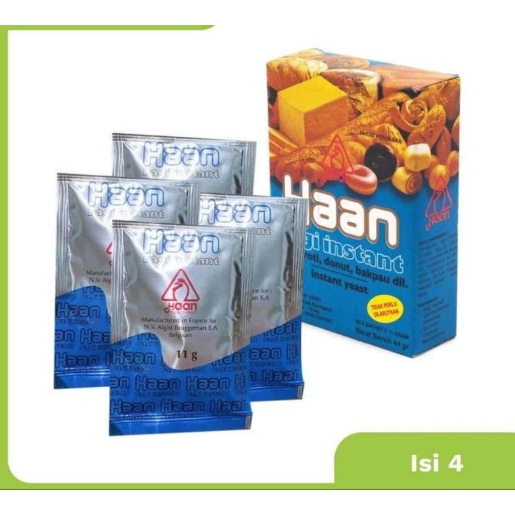 Haan Ragi Instan 4x11gr - Mudah Digunakan, Tidak Perlu Dilarutkan, Ideal untuk Roti dan Kue