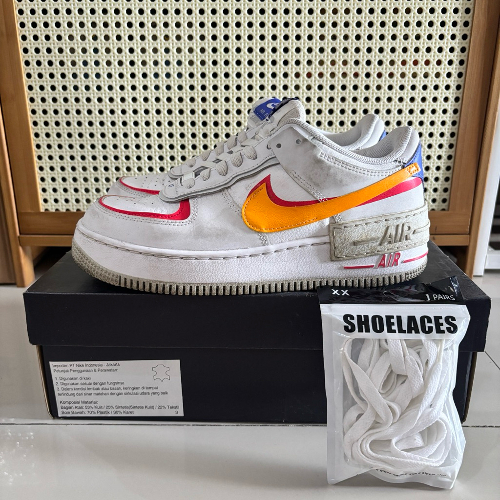 Sepatu Sneakers Wanita Nike Women Air Force 1 Shadow Second 100% Original