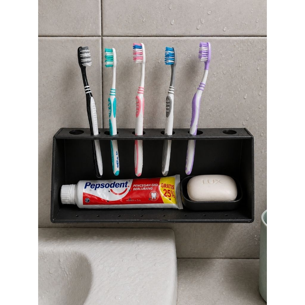 Rak Sabun Mandi Dinding Estetik Tempat Sikat Gigi & Sabun