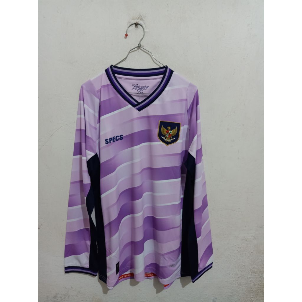 Jersey Timnas Futsal Indonesia Kiper Away Purple Ungu 2025 2026 Original Specs Longsleeve