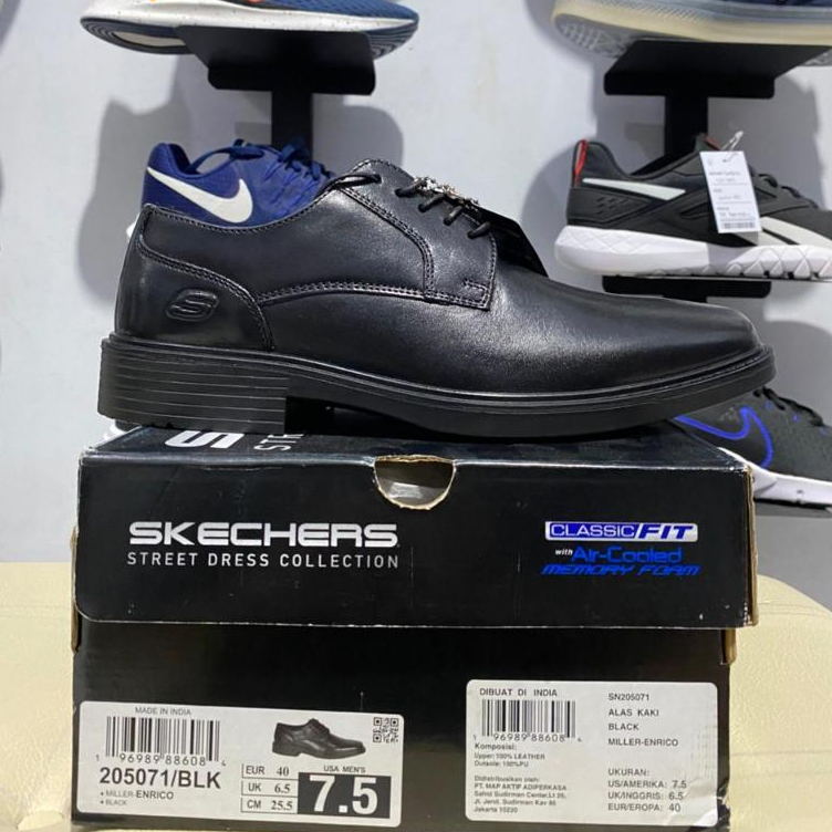Sepatu Formal Pria Skechers Miller Enrico - Black