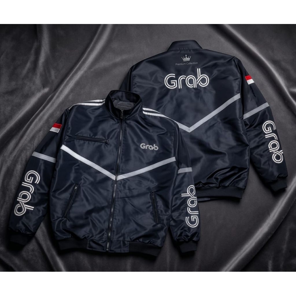 JAKET GRB BOOMBER HITAM/JAKET DRIVER 0JOL DRIVER GRB WATERPROOF LIST MENYALA TERMURAH 