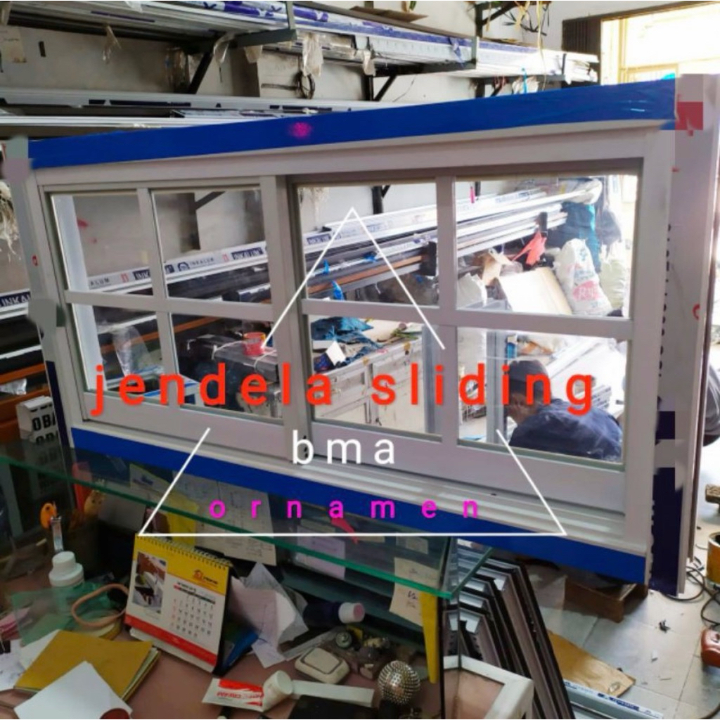 Jendela Sliding 60x100 Ornamen Aluminium