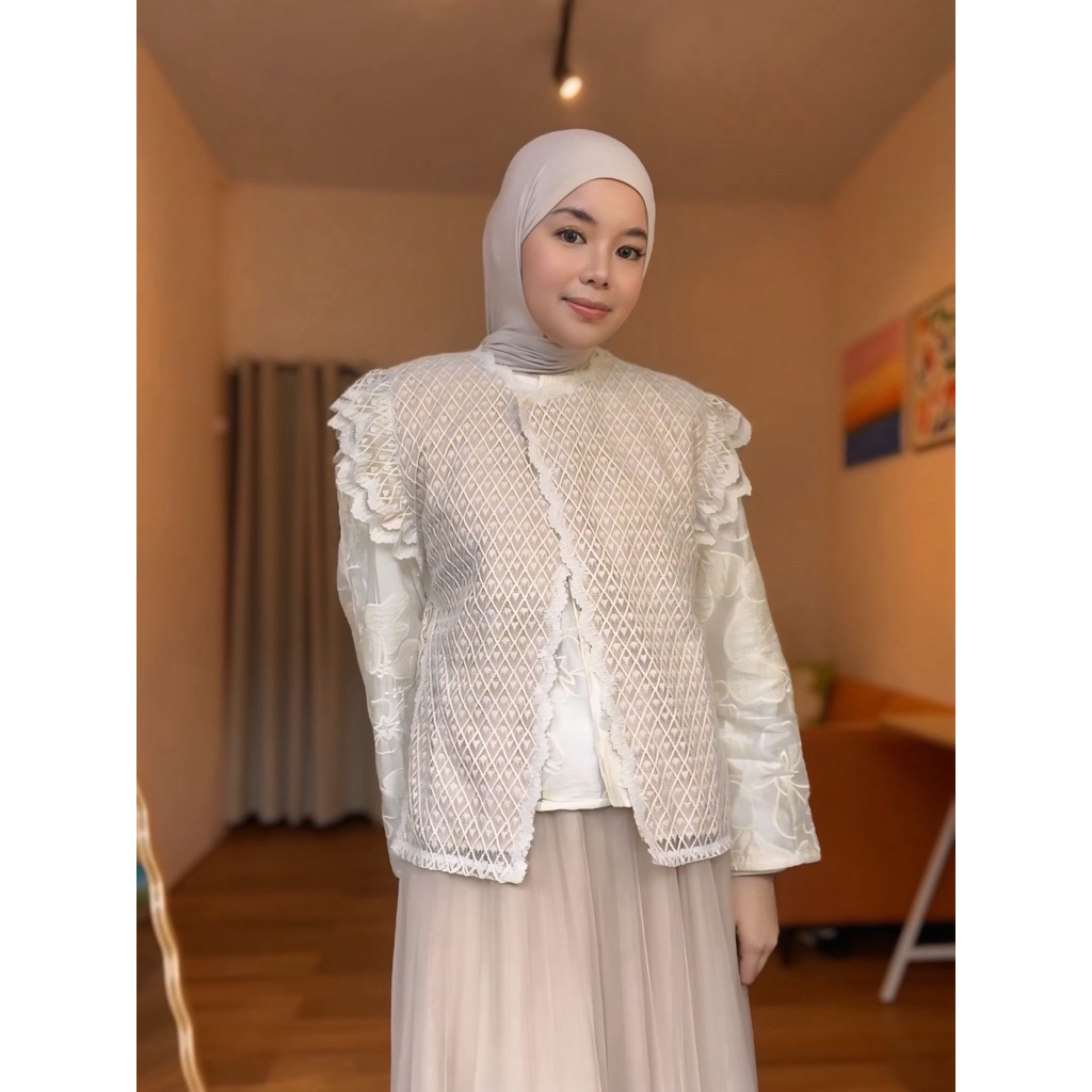 ALLUKA by ycw official outer wanita Rompi brokat hijab | atasan wanita | vest brokat premium | baju 
