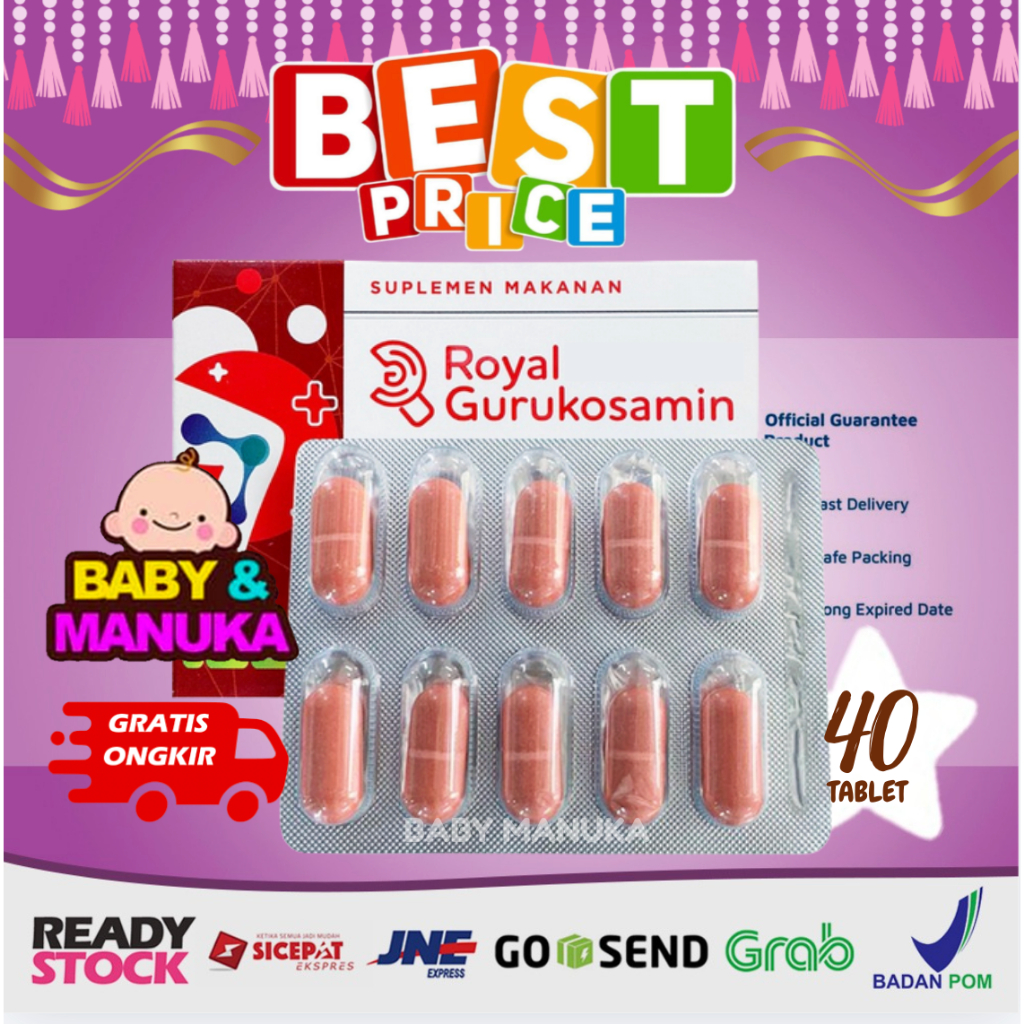 Royal Gurukosamin 1200 mg 1200mg Glukosamin obat persendian 1 box (isi 4 strip)