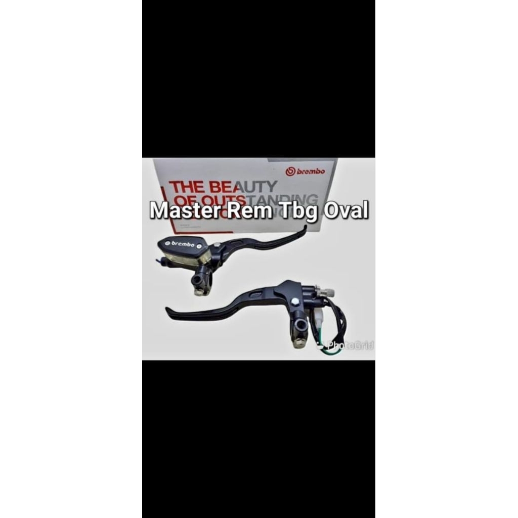 Master rem + Handle tabung OVAL Brembo hitam