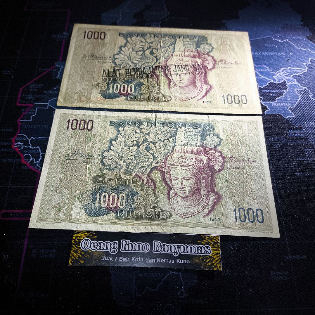 Koleksi 1.000 Rupiah Seri Budaya Tahun 1952 Original Bagus