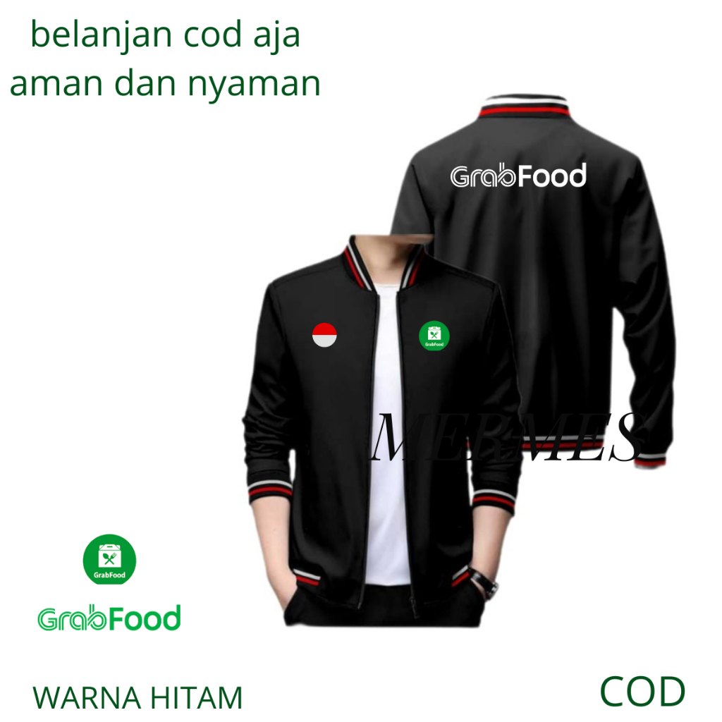 Jaket Baseball Ojol GrabFood Terbaru Waterproff