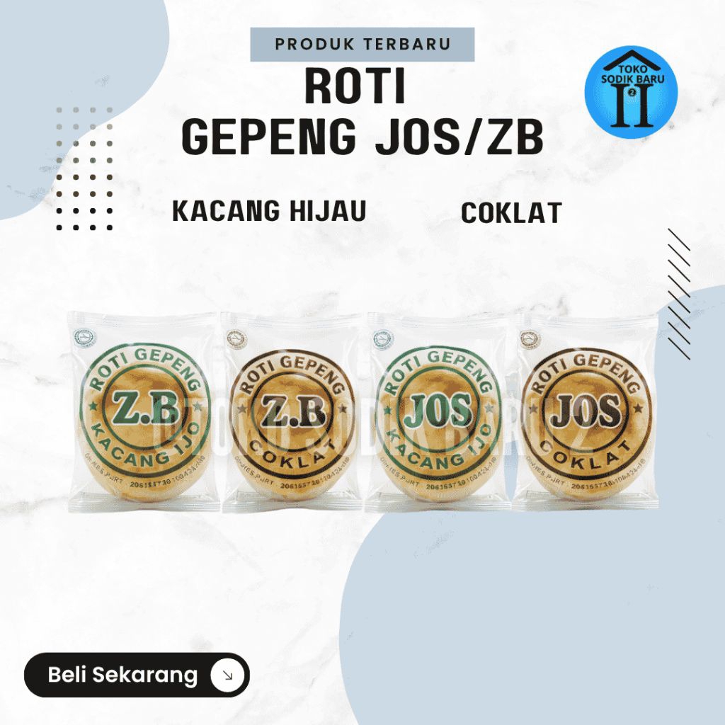 TSB 2 | ROTI GEPENG JOS/ZB KACANG HIJAU/COKLAT ISI 10 PCS HARGA TERBAIK
