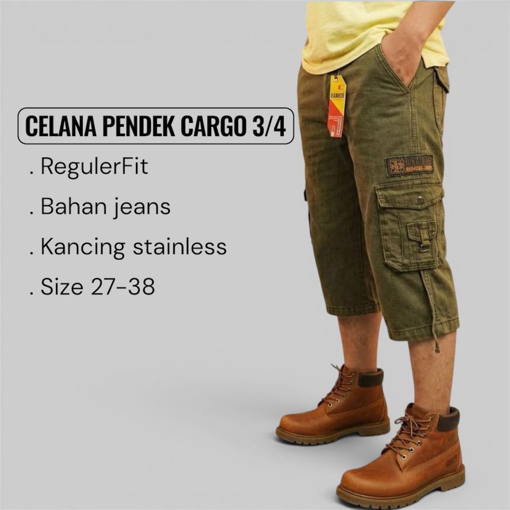 CELANA PENDEK PRIA DEWASA REMAJA CARGO PDL SIZE 27-38