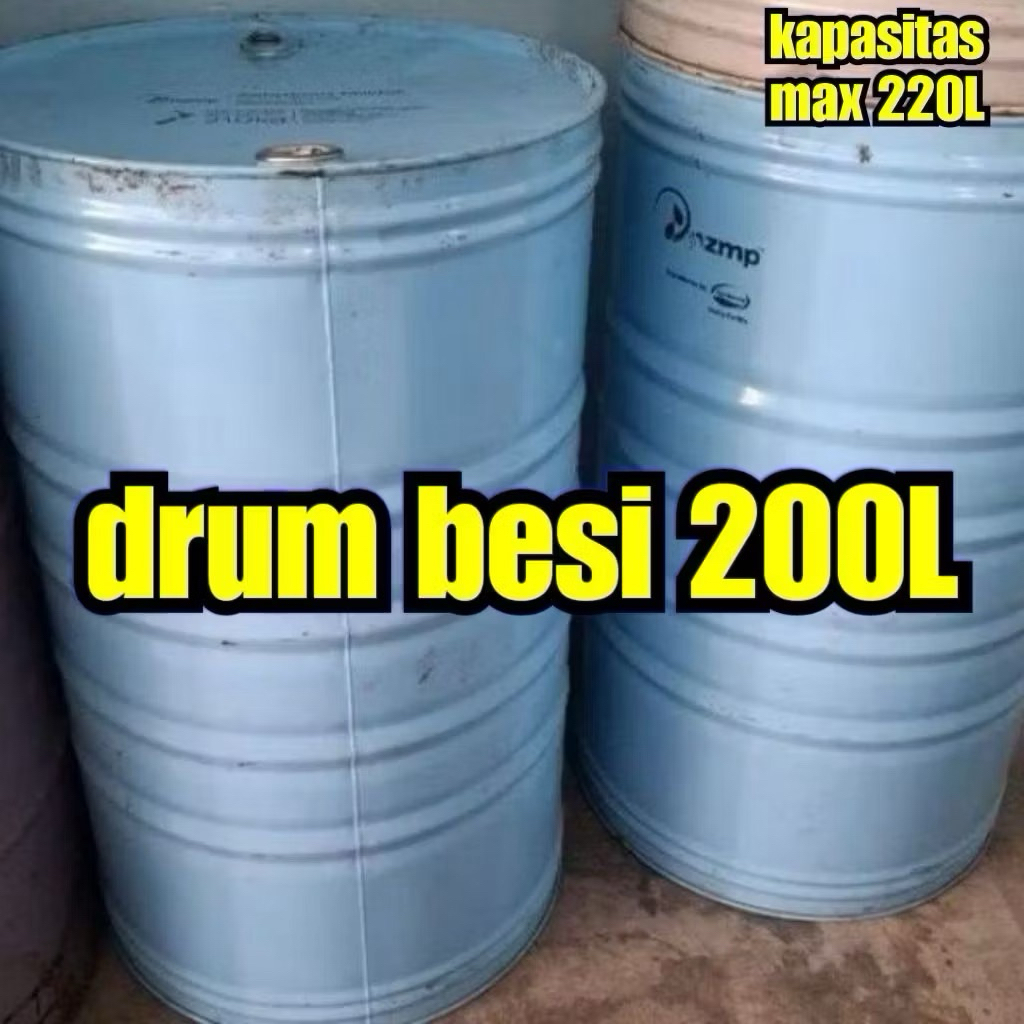 tong besi 200 liter max 220 liter bekas susu soya mulus