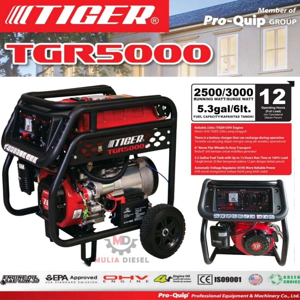 Genset Generator Tiger Proquip Starke SOK TG4880 TGE4880 RG4800 TGR5000 XP 5900 SG 6000 E 2800 3000 