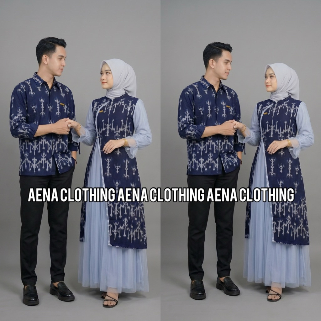 aenaa-  SET DRES HANA baju couple pasangan outfit couple serimbit kondangan