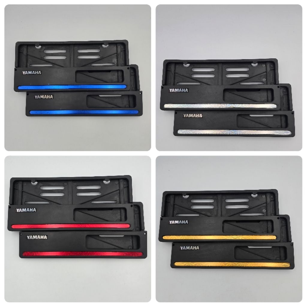 Dudukan Plat Nomer List Nyala Plus Stiker Hologram Yamaha Universal Semua Motor - Harga Sepasang Cov