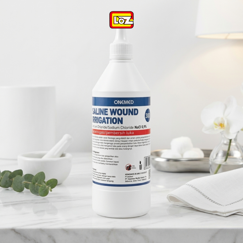 Cairan Pembersih Luka ONEMED Saline Wound 300ml Botol NACL 0.9% Antiseptik