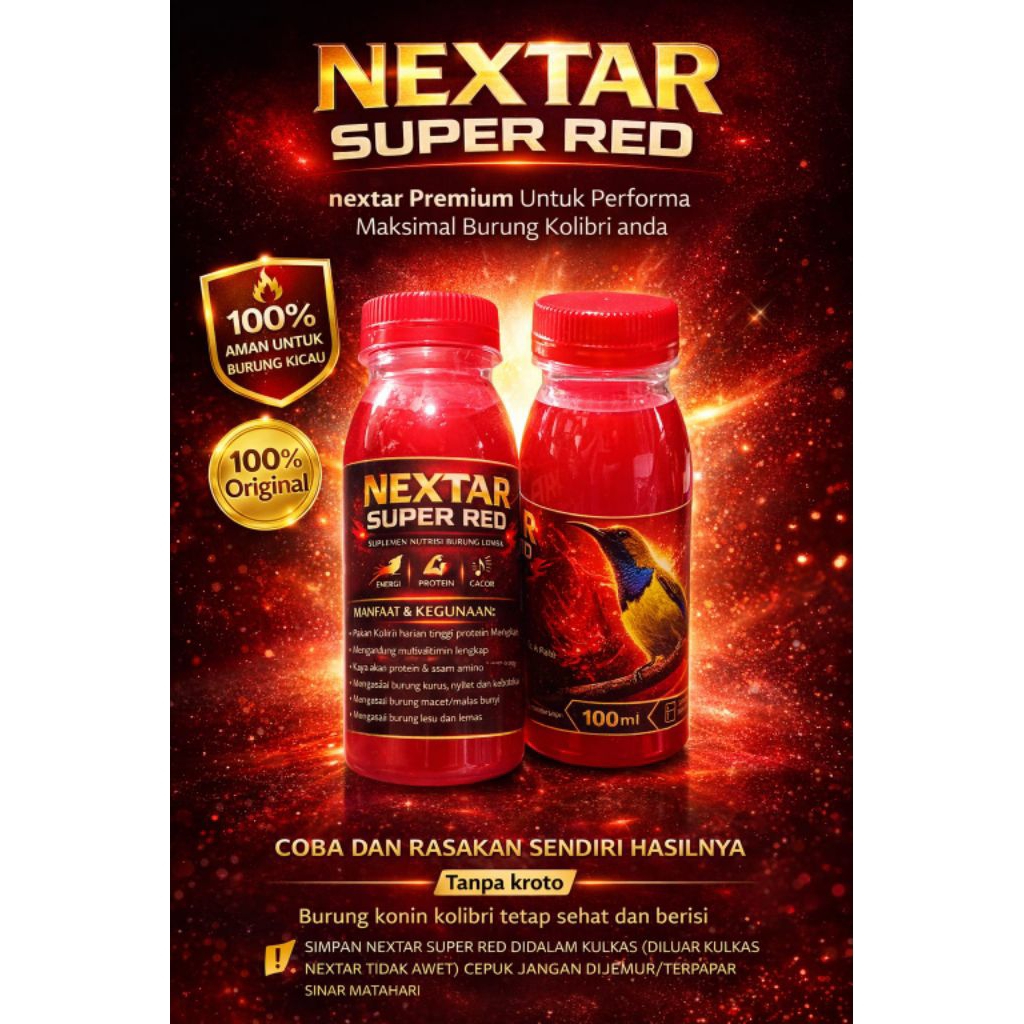 NEKTAR SUPER RED DOSIS TINGGI NEKTAR KOLIBRI SOGON KONIN PLECI PENGGACOR SOGON