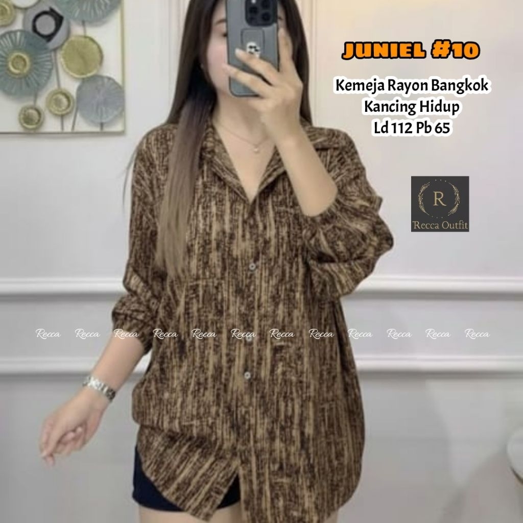 Kemeja Rayon Adem Super Halus Juniel#10 | Baju Blouse Rayon Premium Jatuh Adem