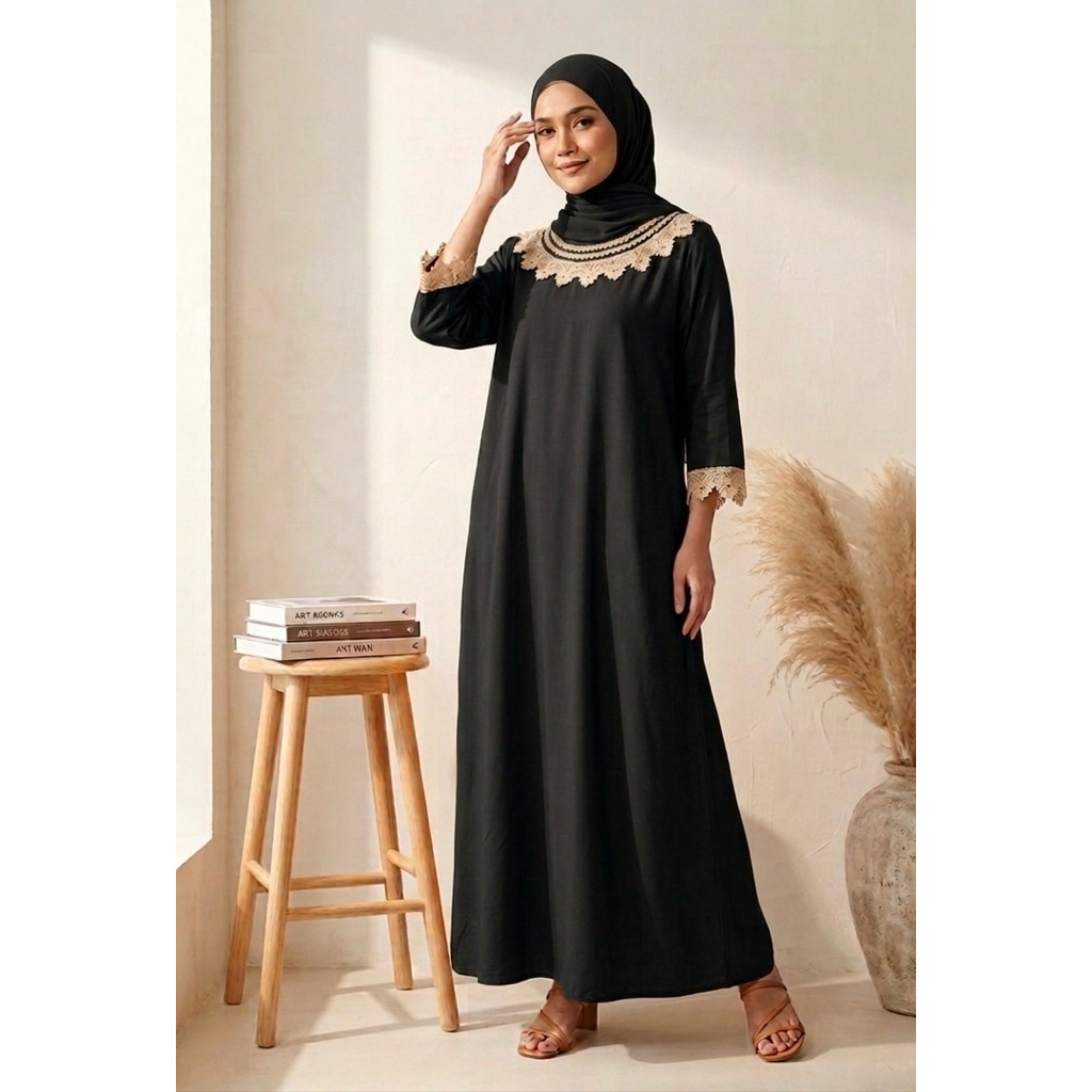 daster gamis abaya hitam cantik arabian look