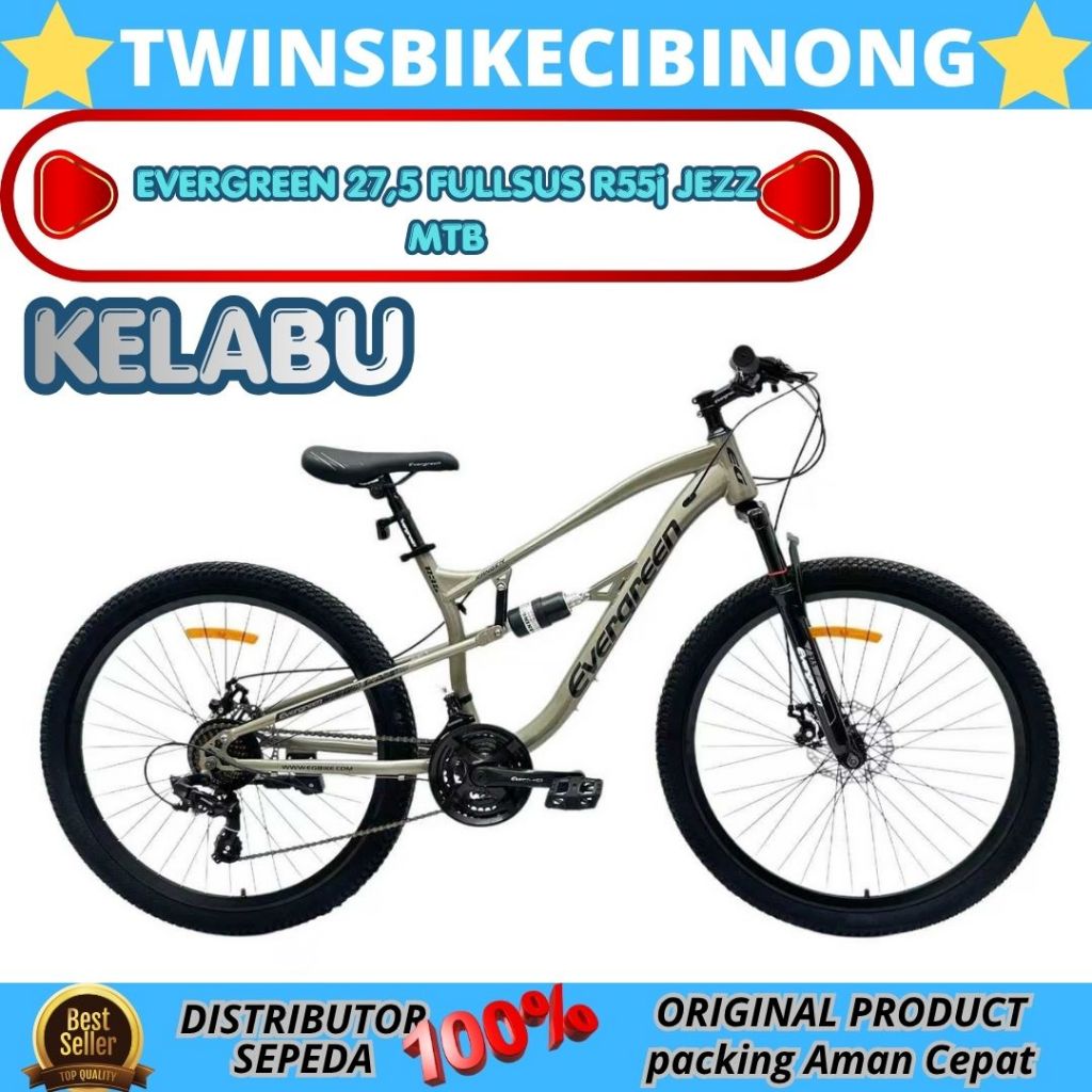 Sepeda Gunung 27,5 Inc Evergreen Ranger R55J FULLSUSPENSION 3 x8 Speed