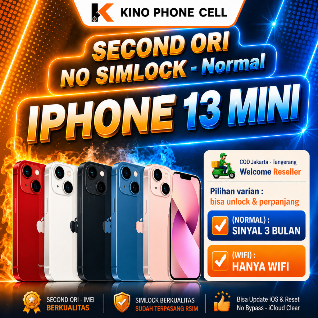 IPHONE 13 - 13 MINI Second Inter 128GB 256GB 512GB Second Fullset Original 100% LCD