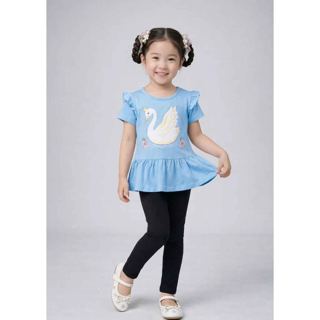 VJ Setelan Celana Legging Angsa Bordir C290 Ukuran S-L