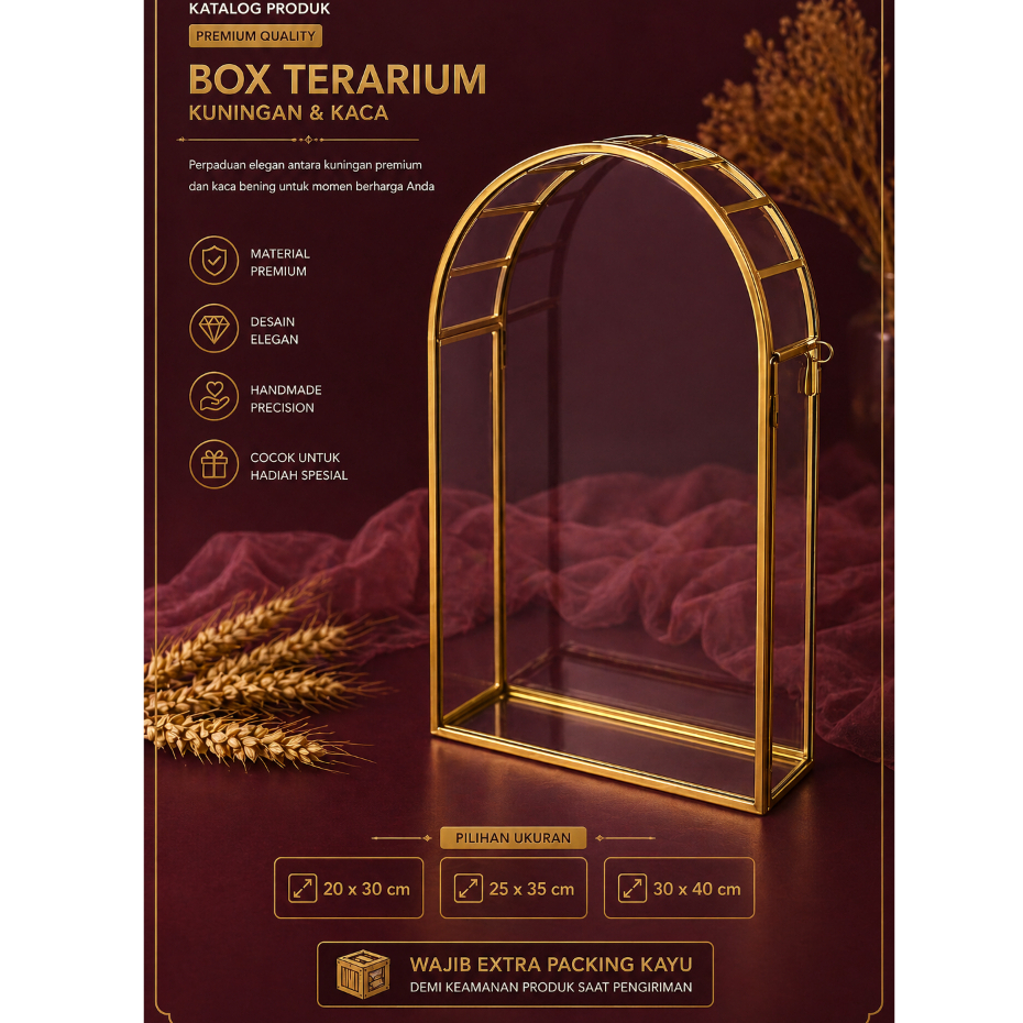 frame bingkai box mahar terarium frame kubah dome - box mahar pernikahan terarium