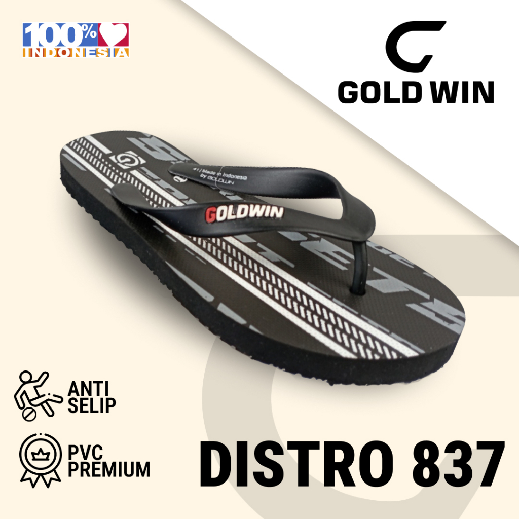 Sandal Jepit GOLDWIN DISTRO 837 Grey – Anti Slip Premium Size 38–42