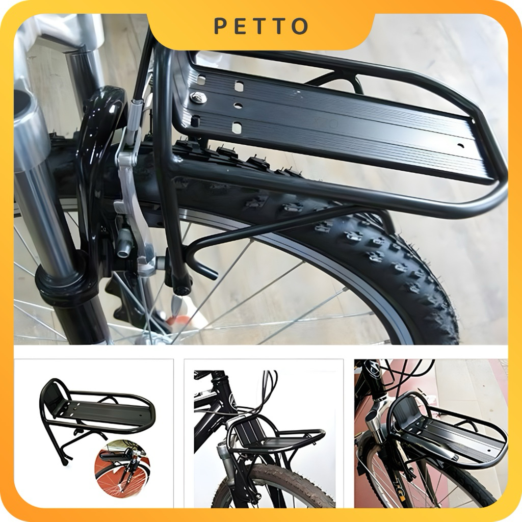 Petto Rak Bagasi Depan Sepeda Alluminium Pannier Depan Alloy