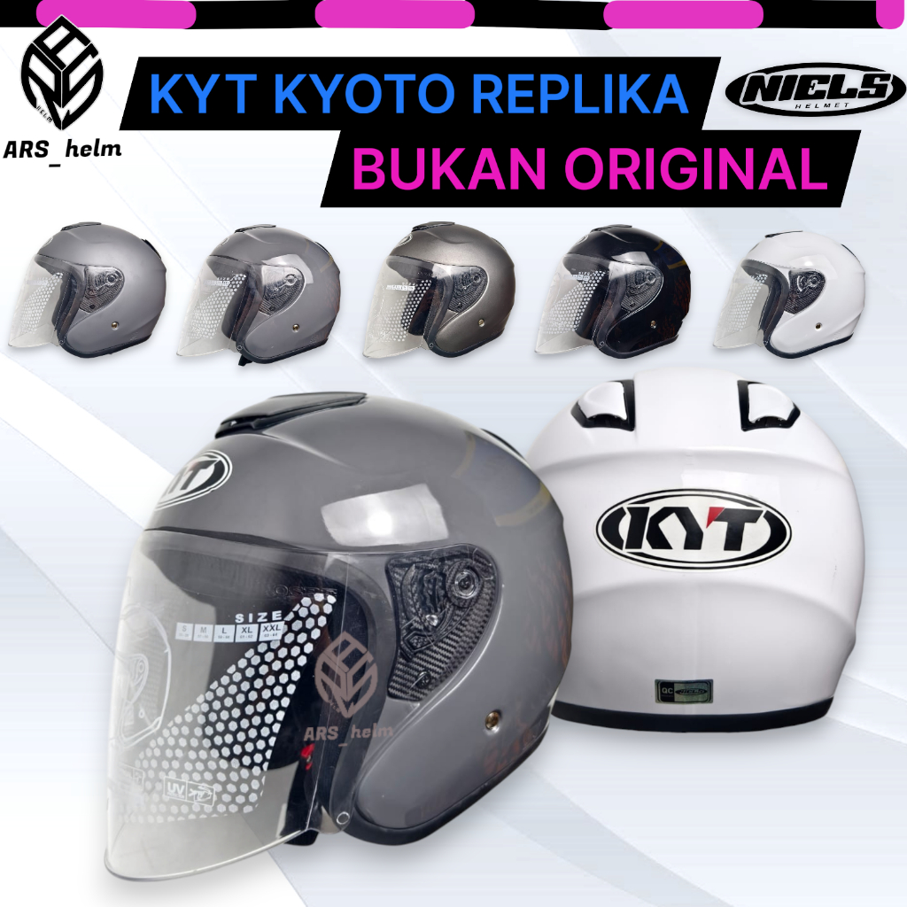 HELM KYT KYOTO WHITE PUTIH FREE STIKER | REPLIKA BUKAN ORI