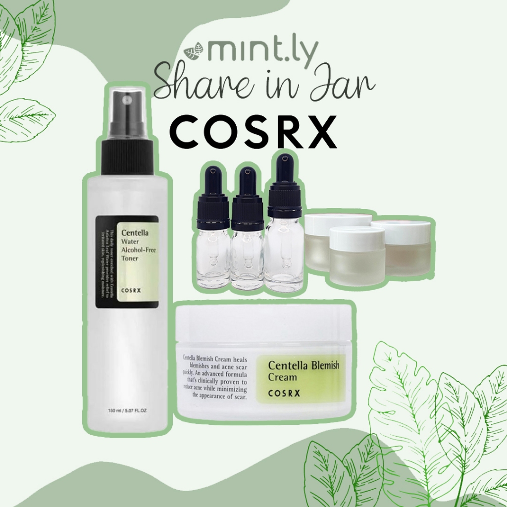 SHARE IN JAR COSRX Centella Blemish Cream & Water Alcohol-Free Toner decant travel size sample