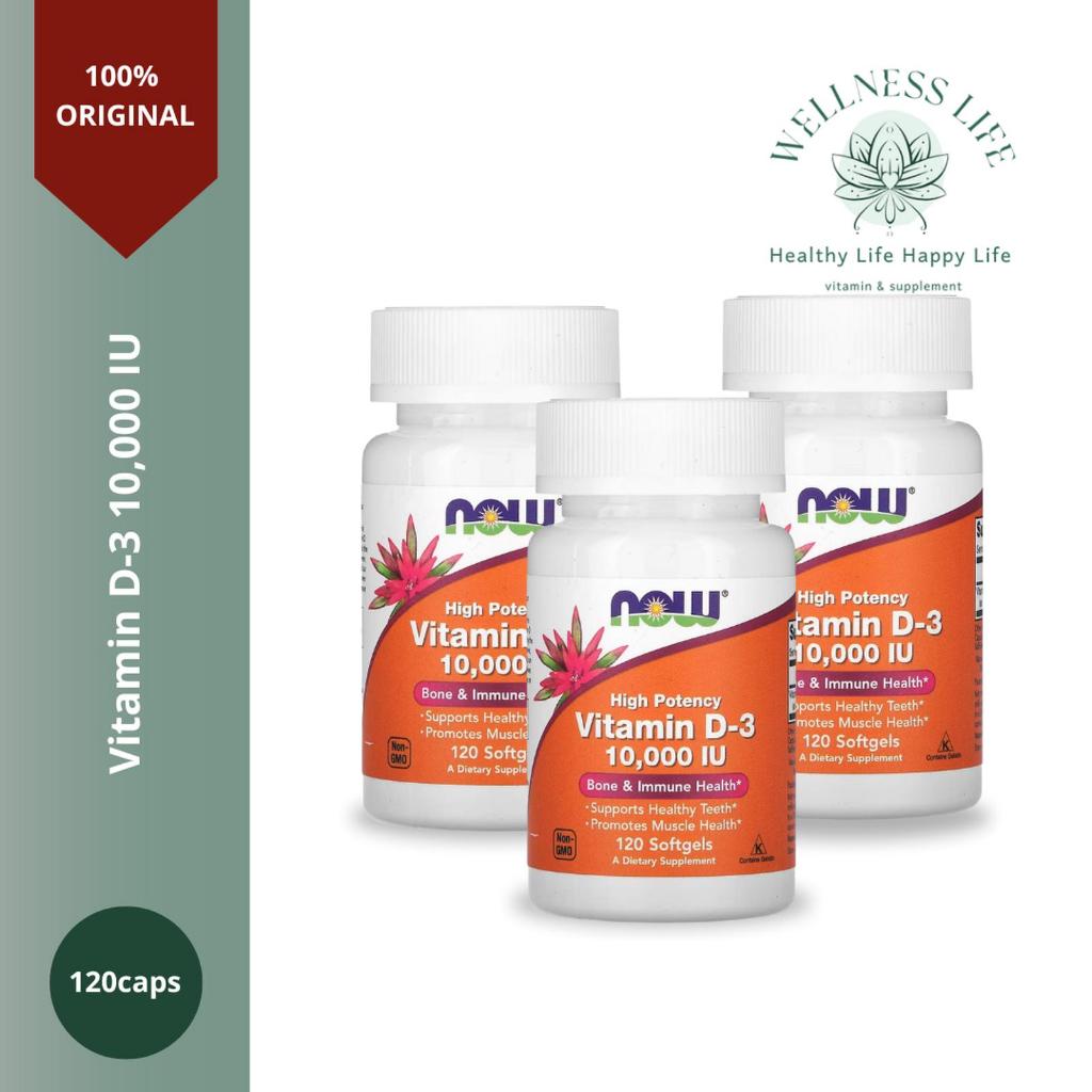 NOW Vitamin D3 10000 IU isi 120 softgels