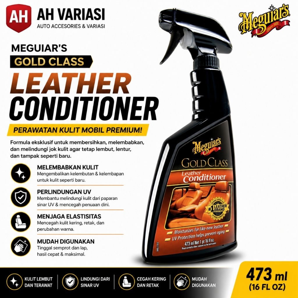 Meguiars Gold Class Leather Conditioner / Perawatan Jok Kulit Mobil / Semir Jok Kulit Mobil 473mL