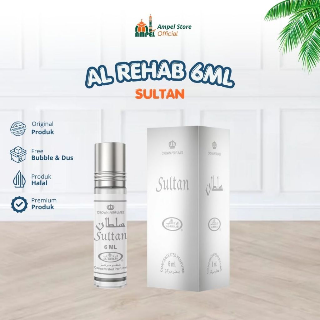 Parfum Al Rehab SULTAN Roll On 6ml Aroma Mewah Sulton Kekaisaran Turki Khusus Laki-laki Istimewa