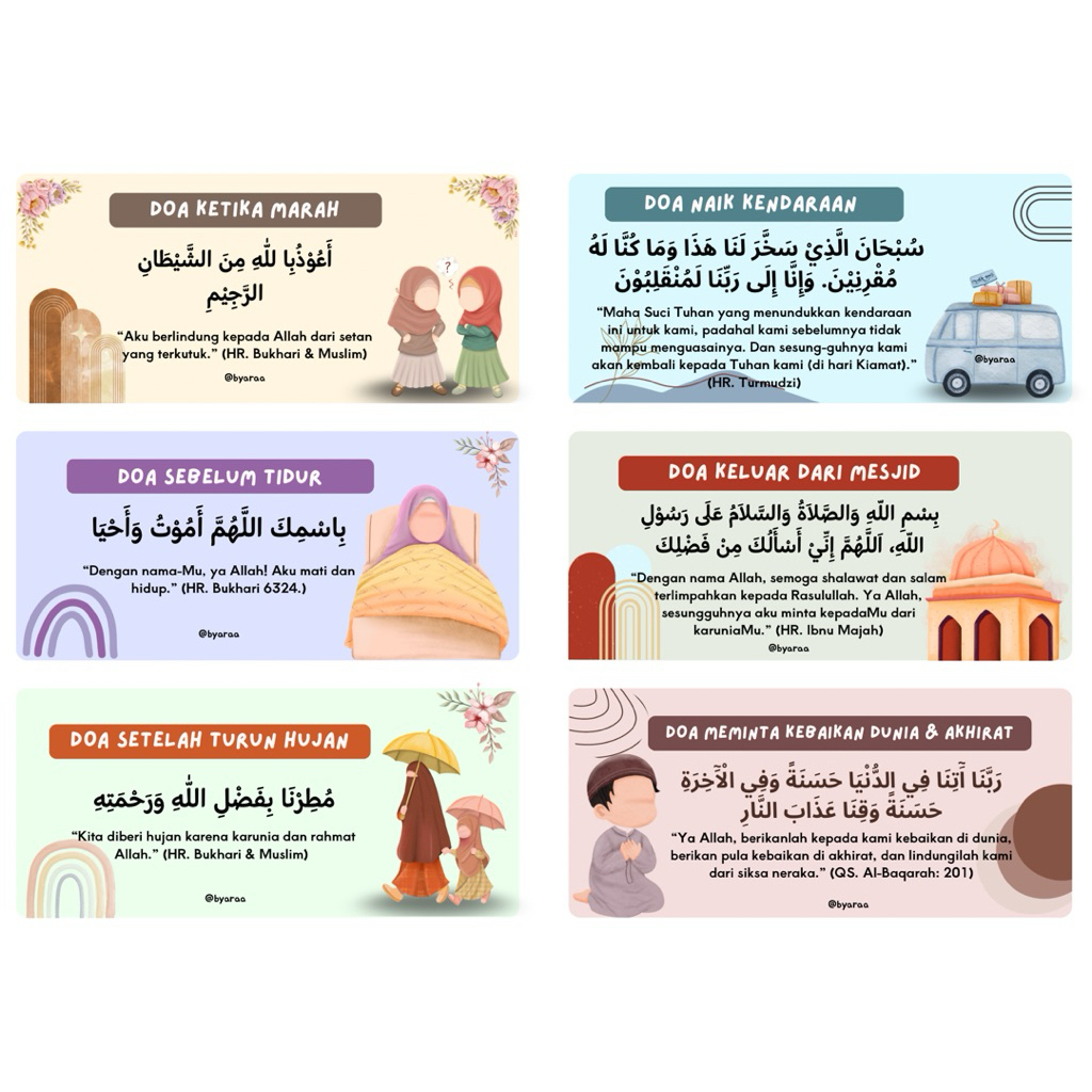Sticker doa harian anak/Sticker dinding