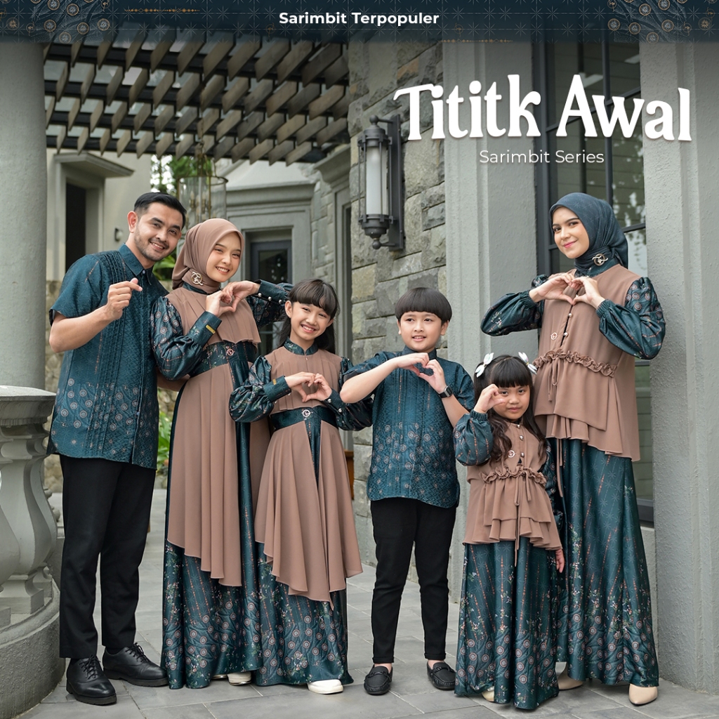 TACHI SYARI - Titik Awal Sarimbit Keluarga Couple Family Set Sarimbit Kondangan  - SLATE TURKISH