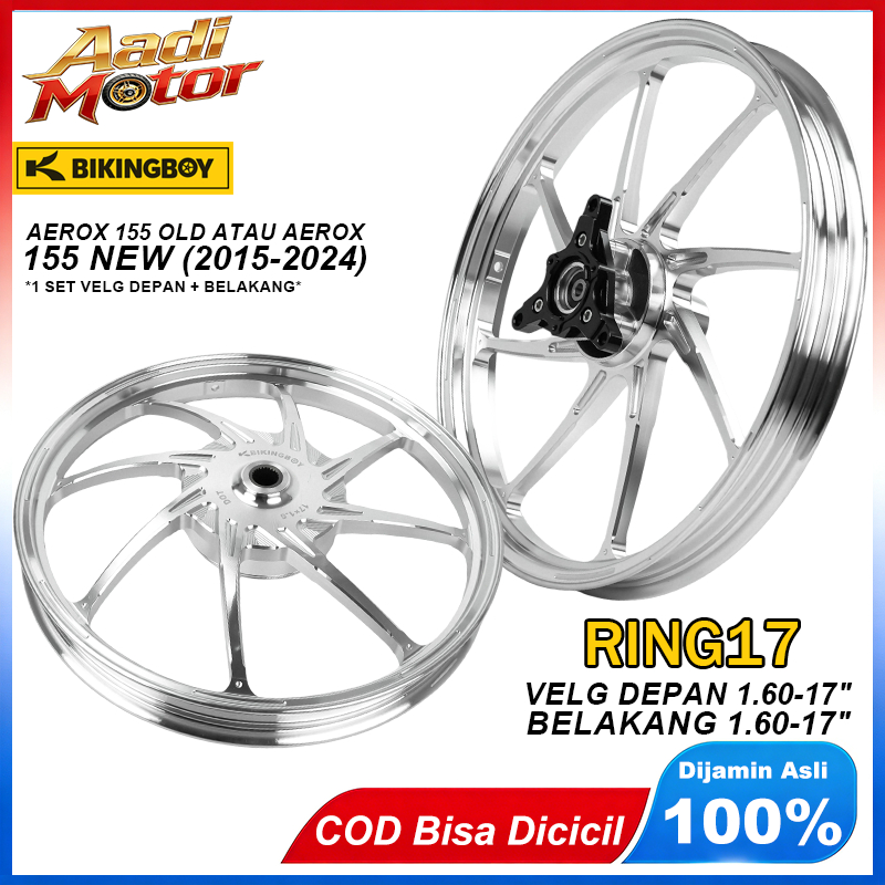 VELG BIKINGBOY PALANG 8 CNC RING 17 AEROX 155 OLD/NEW VELG RACING DEPAN BELAKANG 160-17 PNP