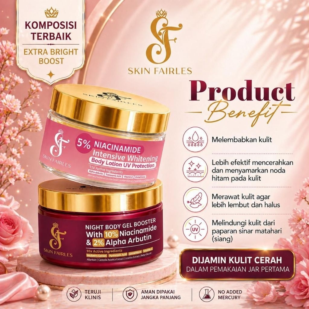 SF SKIN FAIRLESS BODY CARE WHITENING BODY UV PROTECTION BODY NIGHT BOOSTER