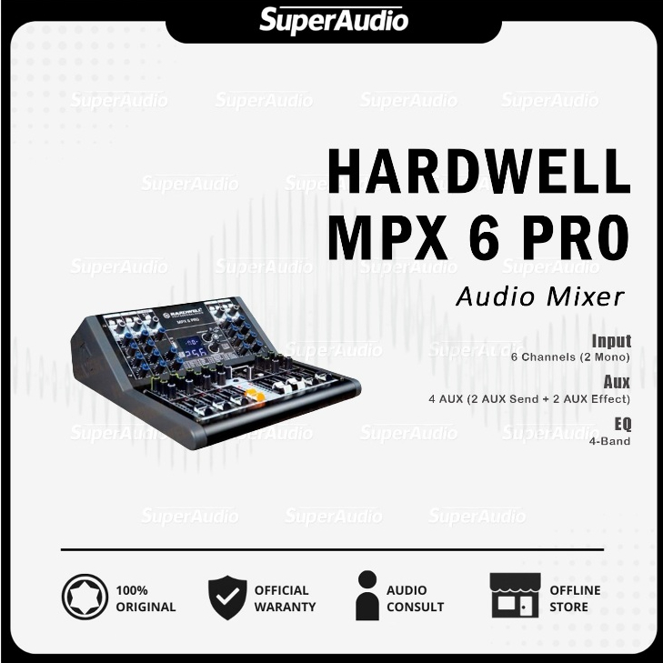Hardwell MPX 6 PRO Audio Mixer 6 Channel