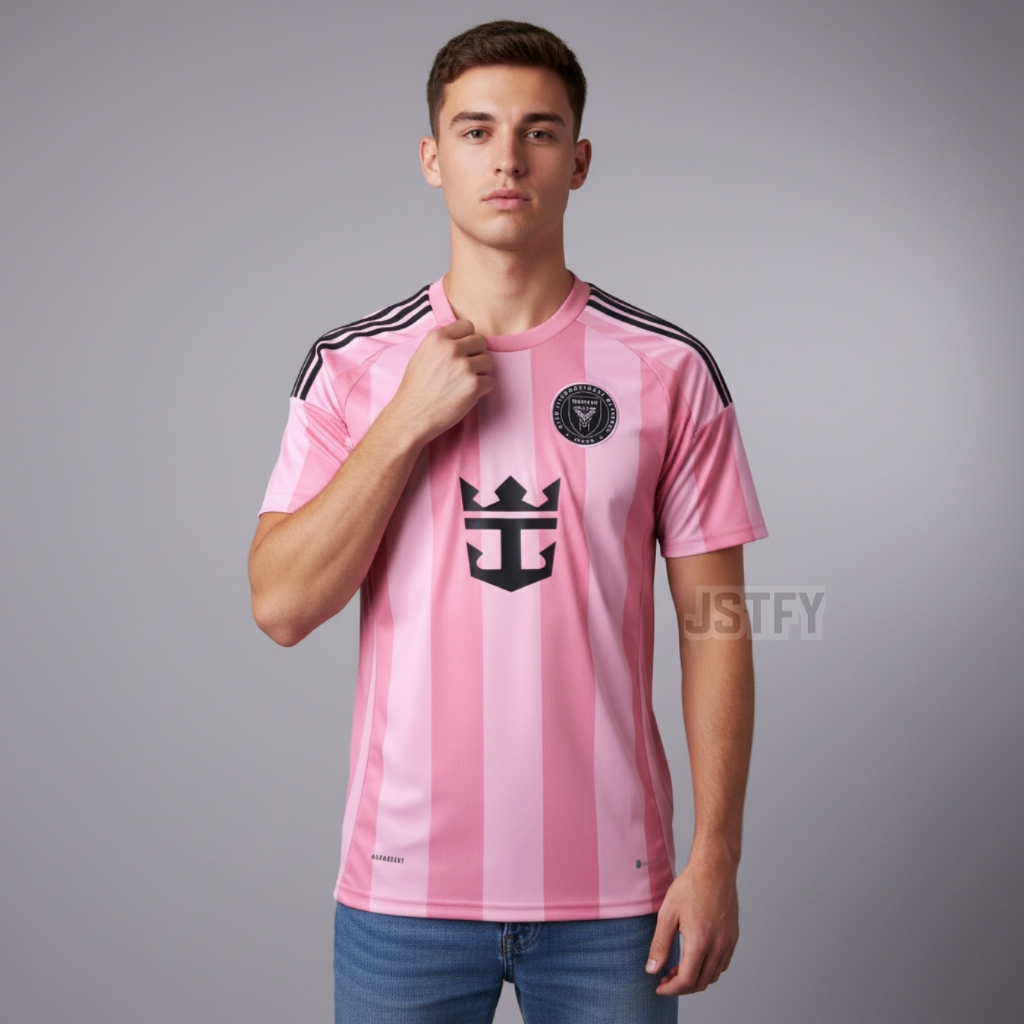 Jersey Intrmm Home 2025 2026 Baju Sepak Bola Warna Pink Pasang Custom Sablon Nama Nomor Punggung Nam
