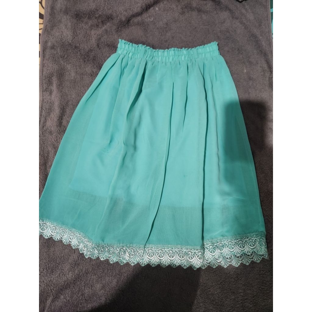 Rok chiffon hijau tosca