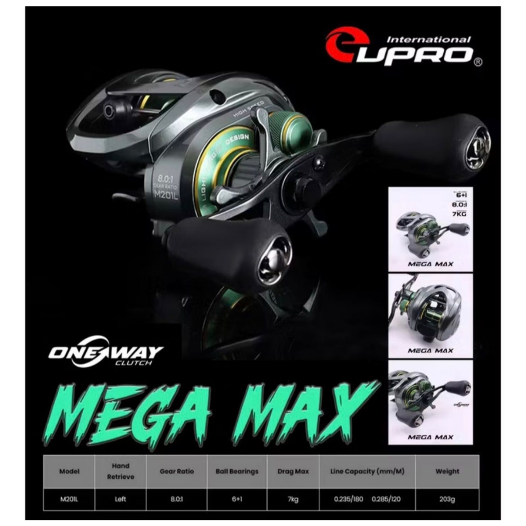 reel BC EUPRO MEGA MAX M201 L (handle kiri)