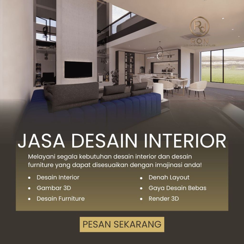 Jasa Desain Interior Profesional 3D Rumah Kantor Kamar Furnitur