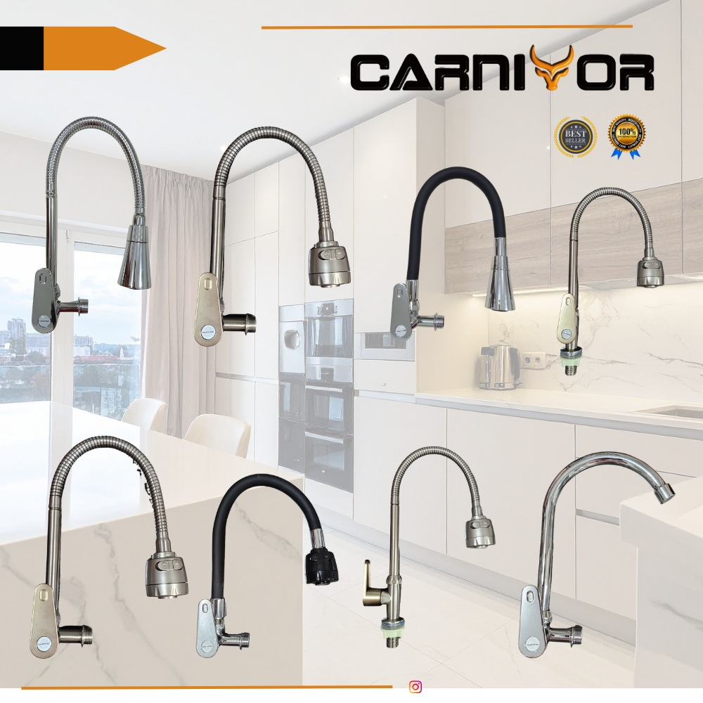 KRAN ANGSA CARNIVOR / KRAN ANGSA KROM / KRAN ANGSA FLEKSIBEL LEHER LENTUR / KRAN LEHER PANJANG / KRA