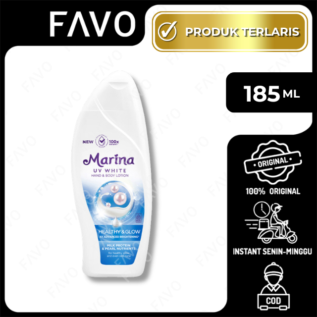 [Produk Terlaris] Marina Healthy & Glow 185 mL - Handbody Marina Biru