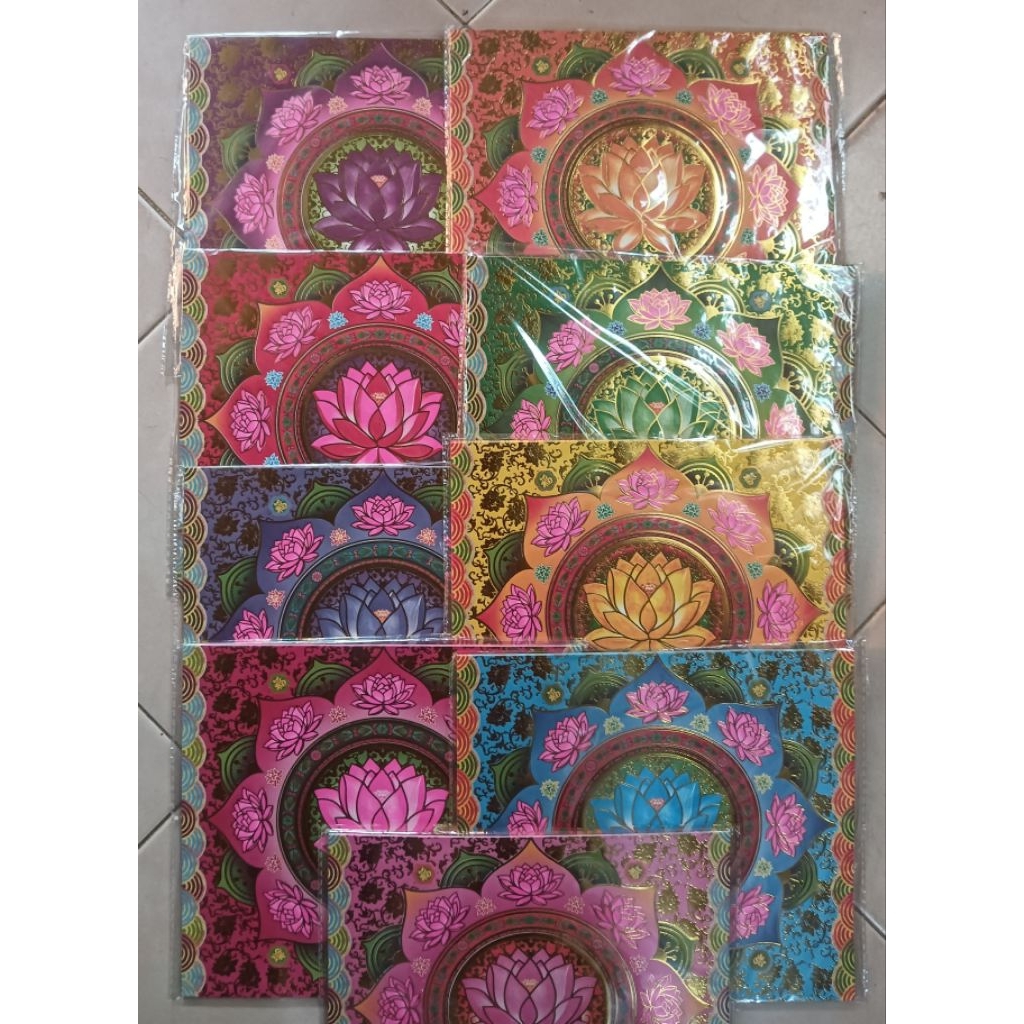 Kertas sembahyang gbr Teratai set / 9 warna
