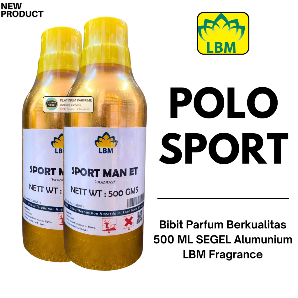 Bibit Parfum POLO SPORT Murni 500 ML SEGEL Alumunium Original LBM Fragrance - SPORT POOL BIBIT PARFU