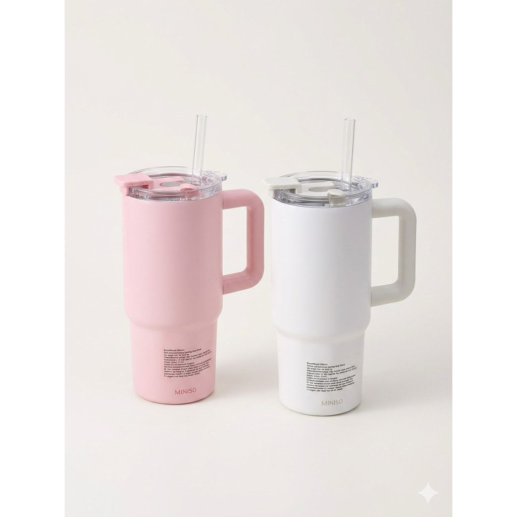Miniso Tumbler Stainless Handle 550ml / Tumbler botol minum stainless